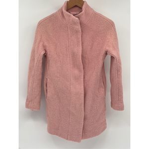 Express Jacket Coat Cocoon Women Size‎ XS Pink Wool Blend Full Zip